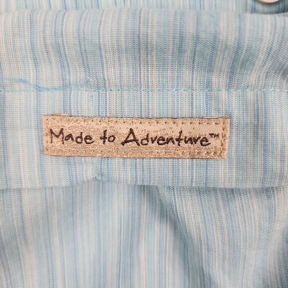 EX-OFFICIO Mens Large Blue Stripe Made to Adventure L/S Button Up - Picture 6 of 7